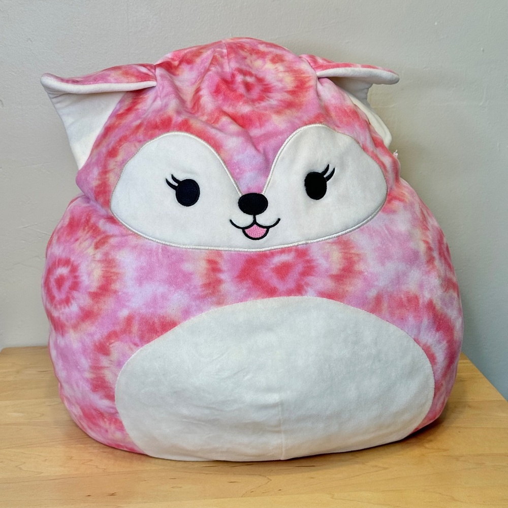 Squishmallows 16” Sabine the Fox Pink/Yellow Marble Plushie